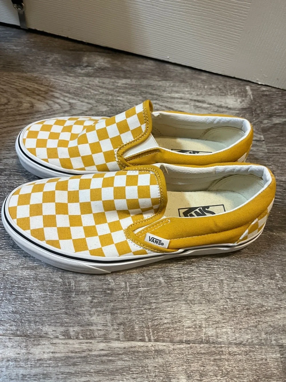 Vans Checkerboard Slip-On Sneakers - Yellow & White - Picture 2 of 4